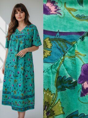 Vtg 90s 100% cotton house dress - Expressions brand